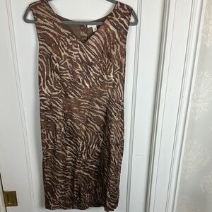 Banana Republic Tan Zebra Print Dress
